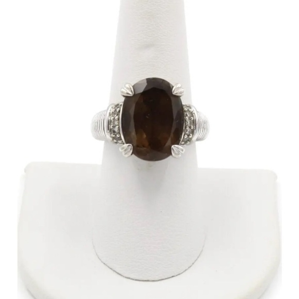 Judith Ripka sterling silver brown topaz ring